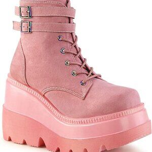 Demonia Shaker 52 ankle boot huge platform - pink NEW IN BOX